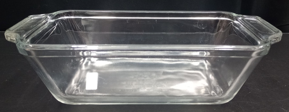 Vintage Anchor Ovenware Clear Glass Loaf Dish 1.5 Qt. Oven & Micro Safe #1041
